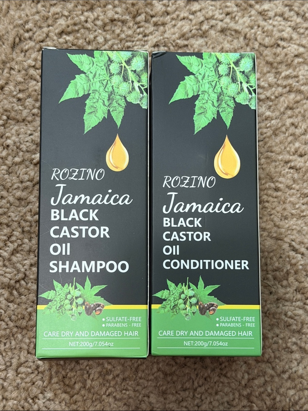 Rozino Jamaica Black Castor Oil Shampoo & Conditioner Set for Dry Damaged Hair